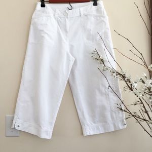 Jones New York Signature Capri Pant Size 6 White Cotton